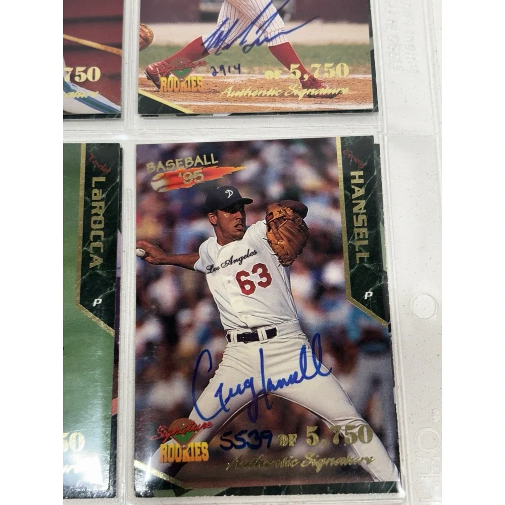 Lot Of 16‎ Autographed Baseball Cards Signatures Rookies 1995